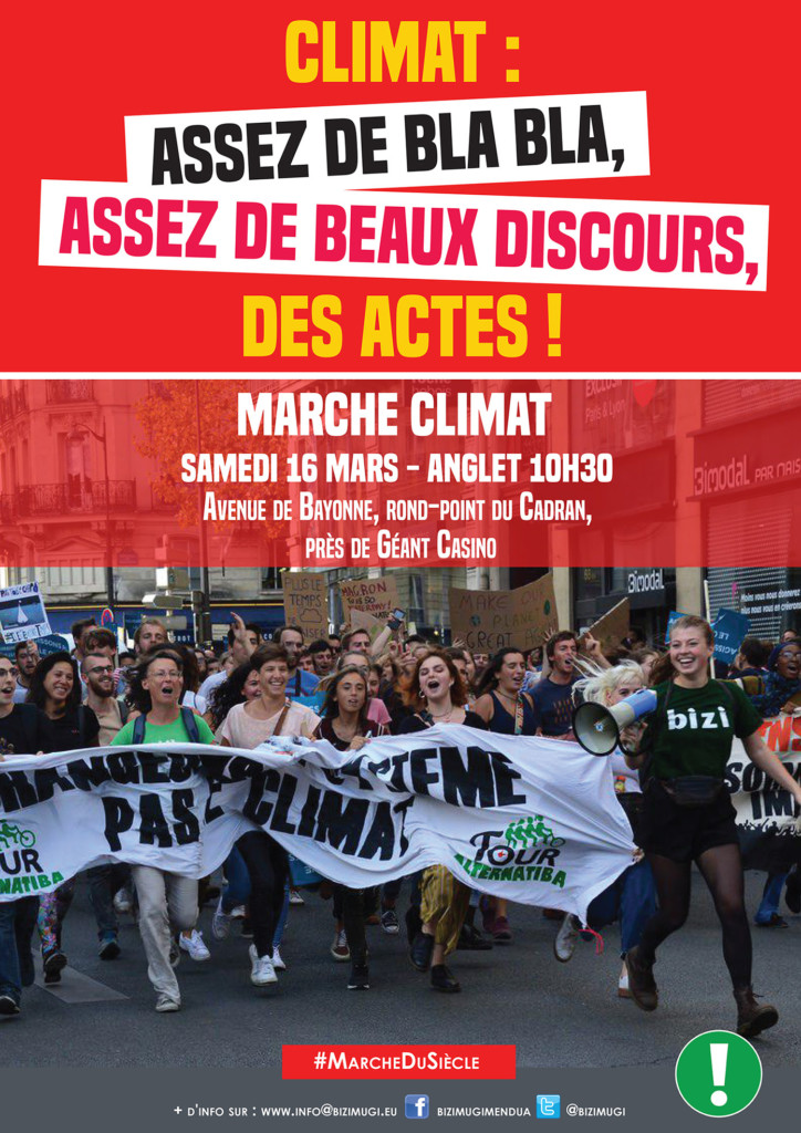 Marche climat samedi 16 mars à 10h30  à Anglet