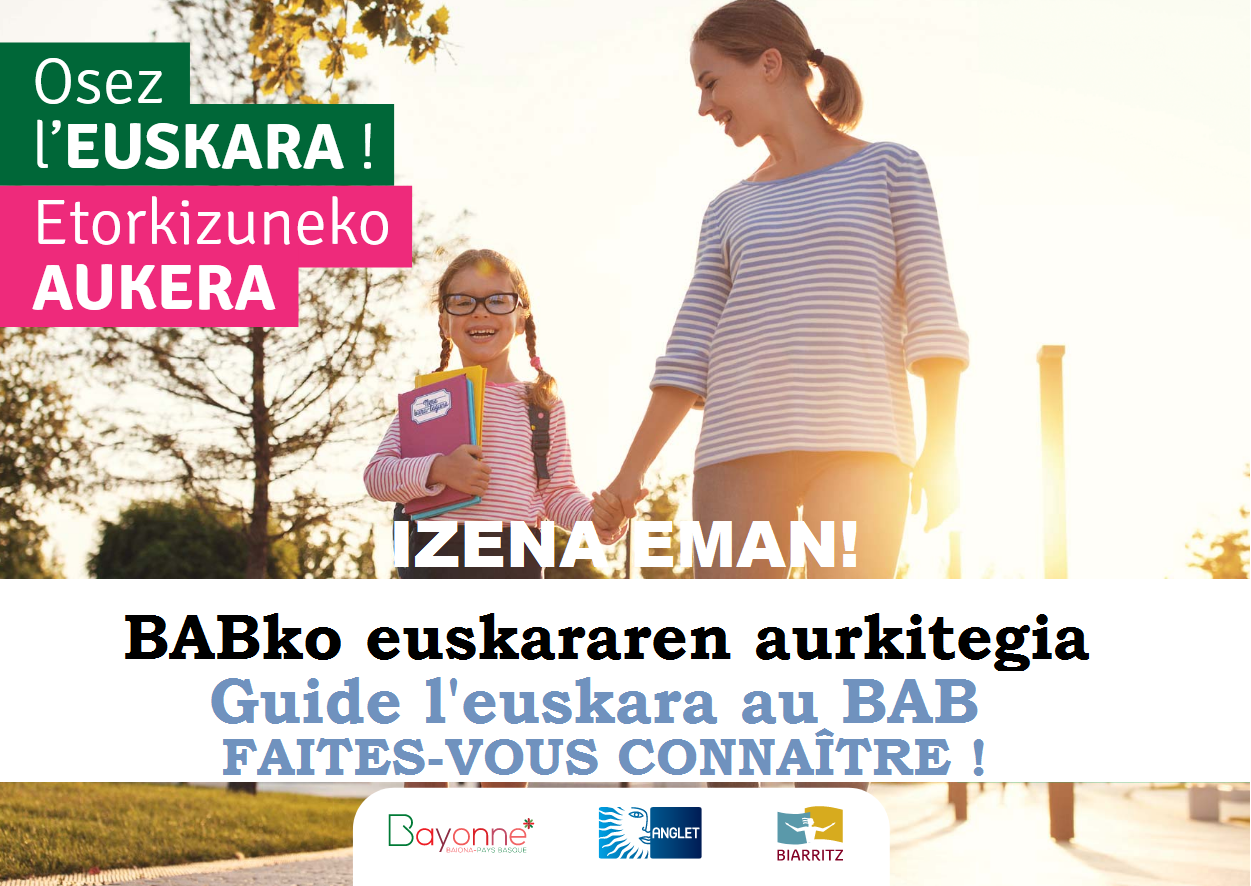 Nouveau guide en langue basque : l&rsquo;euskara au BAB