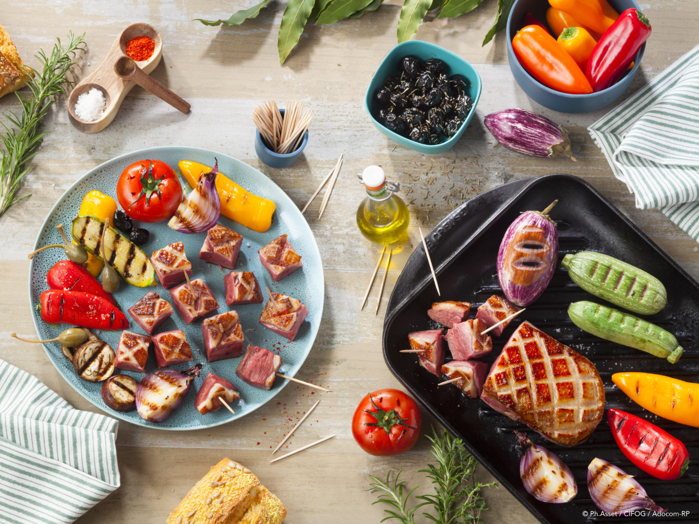 L&rsquo;idée « tapas » magret & petits légumes grillés