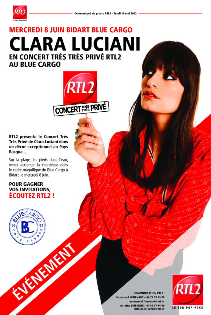 RTL2 / Clara Luciani en Concert Très Très Privé au Blue Cargo