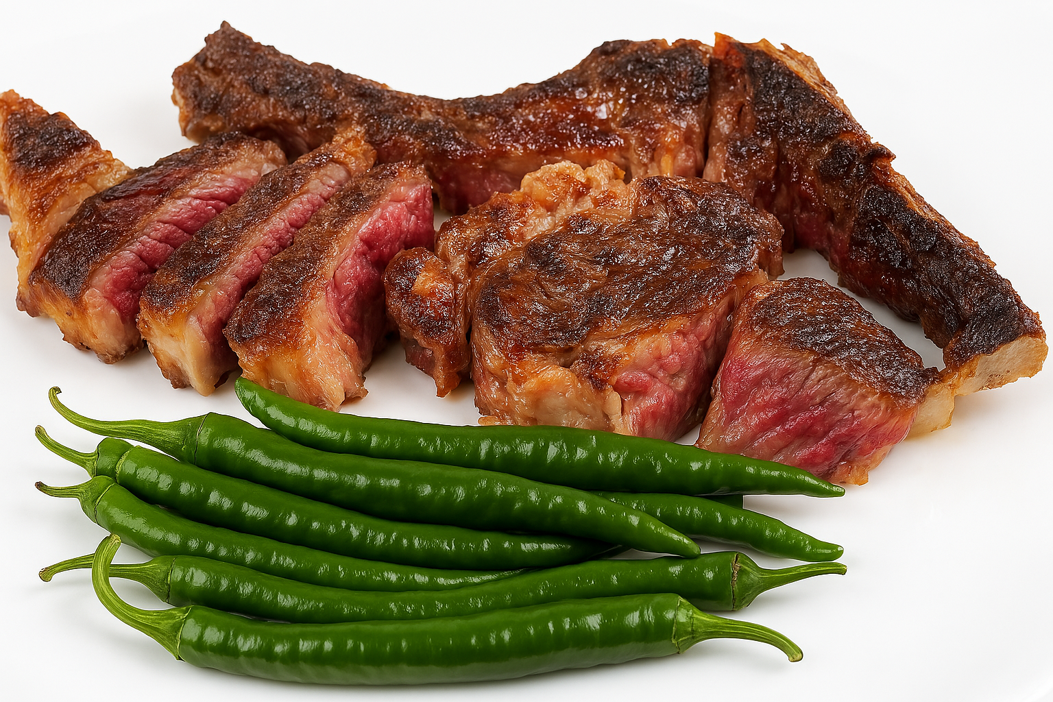 Côtes de bœuf aux piments doux d&rsquo;Anglet à la plancha