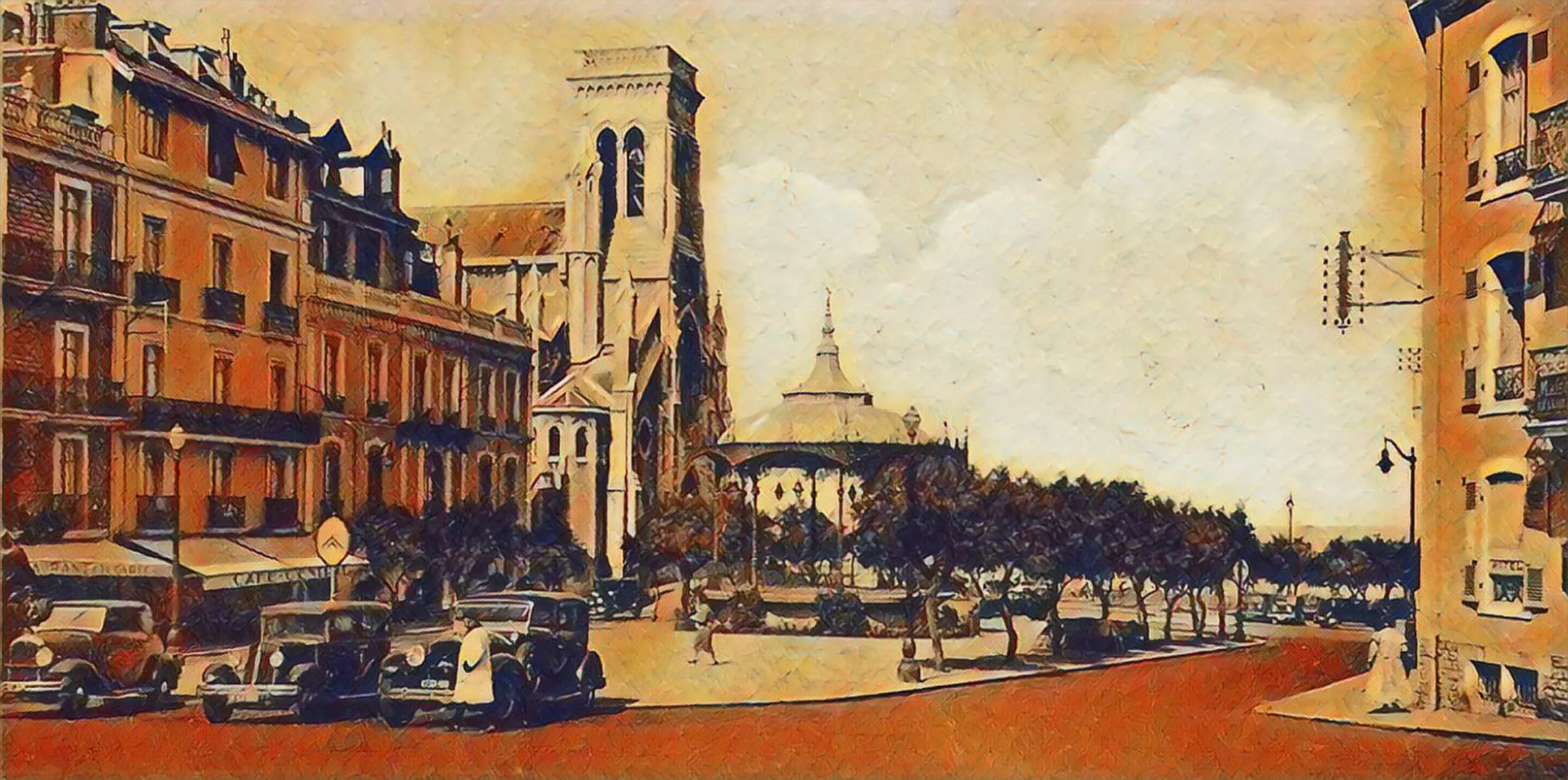 Biarritz 1921, la place Sainte-Eugénie, le dimanche matin…