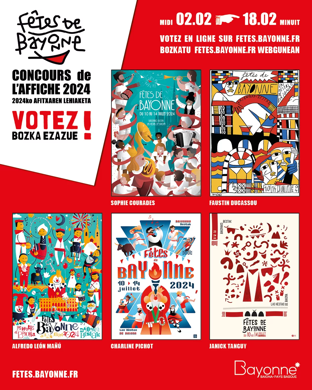 Fêtes de Bayonne 2024 : Votez pour l&rsquo;Affiche Officielle !