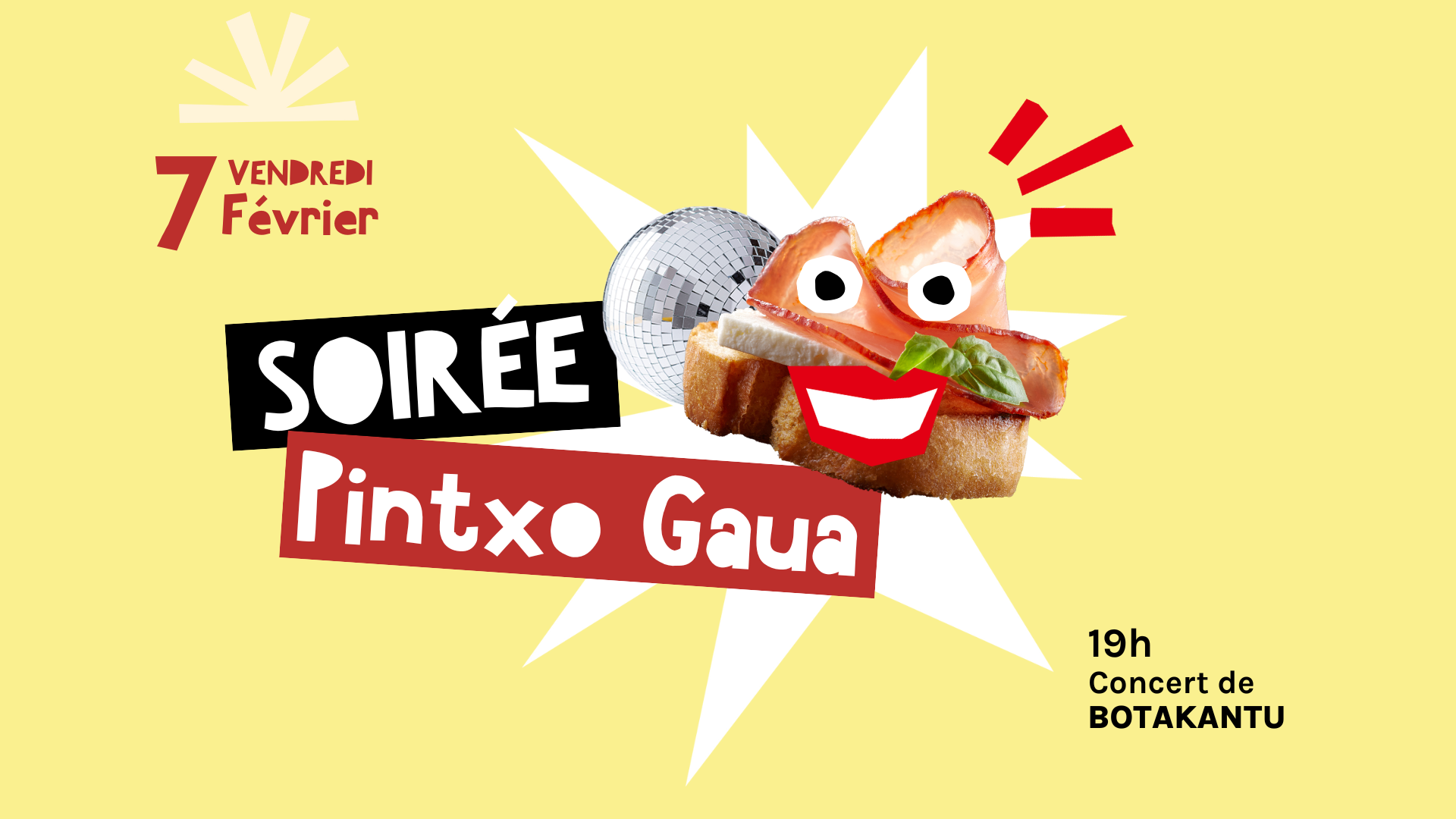 Soirée PINTXO GAUA, vendredi 7 février aux Halles des 5 cantons à Anglet