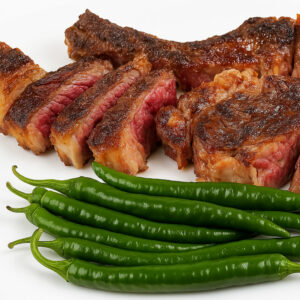 Côtes de bœuf aux piments doux d'Anglet